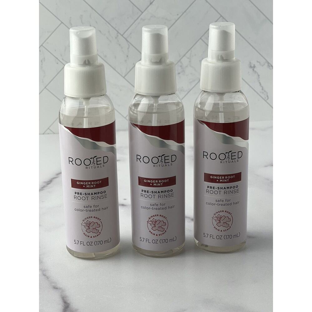 (Pack of 3) Rooted Rituals Ginger Root and Mint Pre-Shampoo Root Rinse 5.7 oz